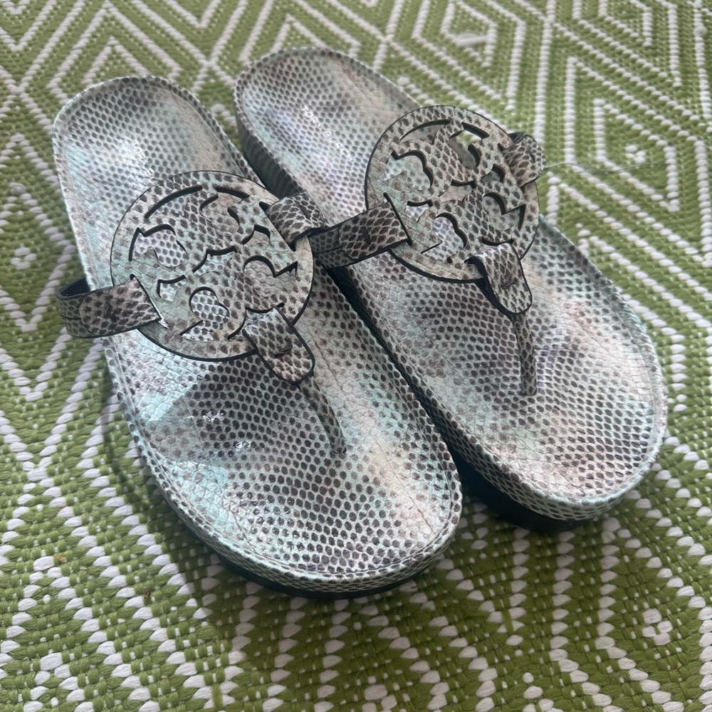 Tory Burch Miller Cloud Sandal In A Python Snake … - image 1